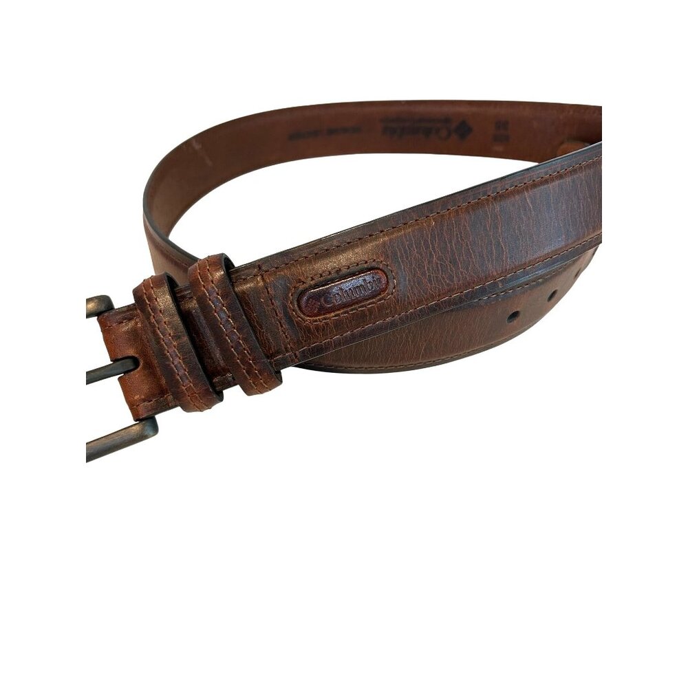 Columbia Mens Genuine Leather Belt Size 38 Brown